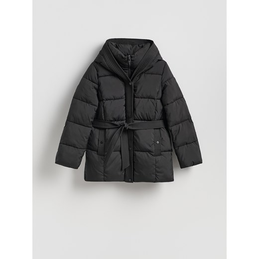 Reserved - Pikowana kurtka z wiązaniem - czarny Reserved XXL Reserved