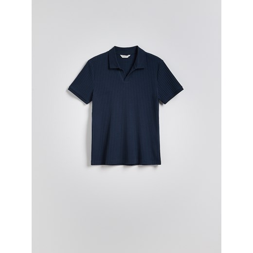 Reserved - Koszulka polo slim - granatowy ze sklepu Reserved w kategorii T-shirty męskie - zdjęcie 186275975