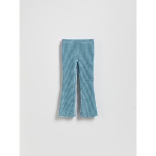 Reserved - Sztruksowe spodnie flare - jasnoturkusowy ze sklepu Reserved w kategorii Spodnie dziewczęce - zdjęcie 186276078