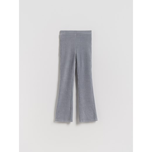 Reserved - Prążkowane legginsy flared - jasnoszary ze sklepu Reserved w kategorii Spodnie dziewczęce - zdjęcie 186276165