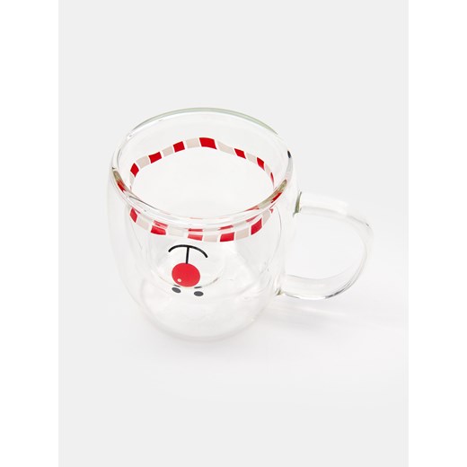 Sinsay - Szklany kubek z motywem świątecznym - wielobarwny Sinsay One Size Sinsay