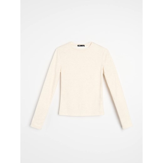 Sinsay - Bluzka z długimi rękawami - kremowy Sinsay L Sinsay