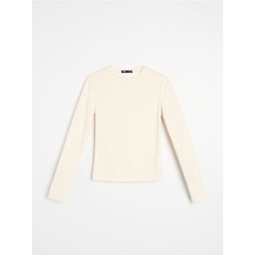 Sinsay - Bluzka z długimi rękawami - kremowy Sinsay XL Sinsay