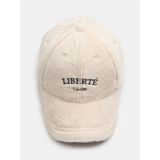 Sinsay - Czapka z daszkiem ze sztucznym futerkiem - kremowy ze sklepu Sinsay w kategorii Czapki z daszkiem damskie - zdjęcie 186277698