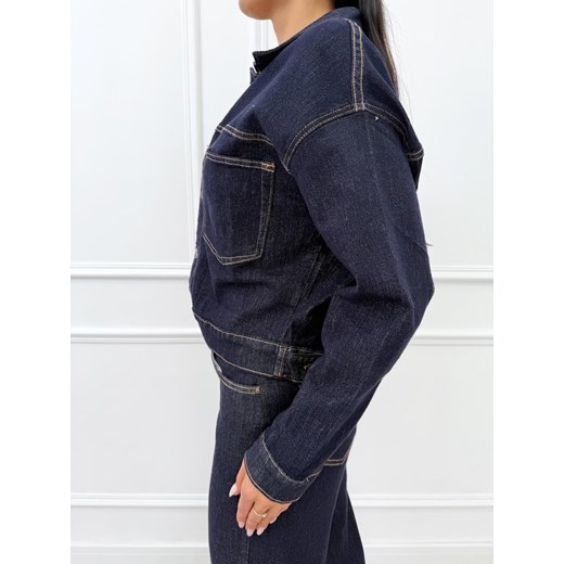 Granatowa Jeansowa Kurteczka Modnakiecka.pl 40 ModnaKiecka.pl
