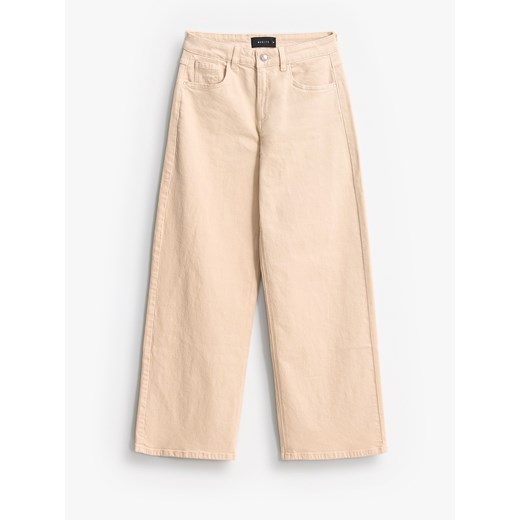 Mohito - Jeansy wide leg petite - beżowy ze sklepu Mohito w kategorii Jeansy damskie - zdjęcie 186278179