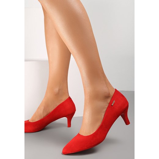 Czerwone Czółenka Dephomene ze sklepu born2be.pl w kategorii Czółenka - zdjęcie 186279385