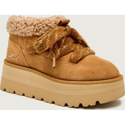 Karl Lagerfeld Śniegowce SKYLAR | shearling | zamsz ze sklepu Gomez Fashion Store w kategorii Śniegowce damskie - zdjęcie 186280105