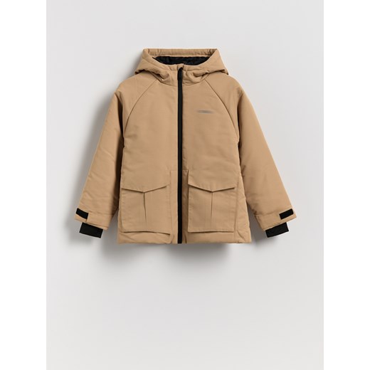Reserved - Ocieplana kurtka parka - beżowy ze sklepu Reserved w kategorii Kurtki chłopięce - zdjęcie 186281907
