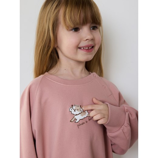 Reserved - Bluza z nadrukiem - brudny róż Reserved 104 (3-4 lata) Reserved wyprzedaż