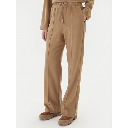 Weekend Max Mara Spodnie dzianinowe Sponda 2525786022 Beżowy Straight Fit ze sklepu MODIVO w kategorii Spodnie damskie - zdjęcie 186283789