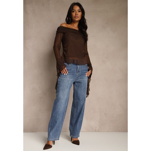 Niebieskie Jeansy o Kroju Balloon High Waist Analerie ze sklepu renee.pl w kategorii Jeansy damskie - zdjęcie 186285805