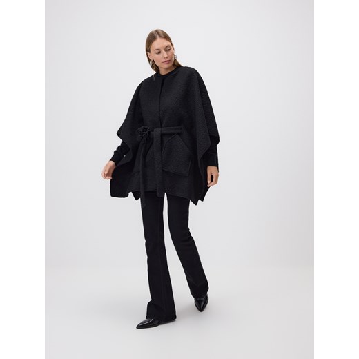 Reserved - Ponczo z wiązaniem - czarny ze sklepu Reserved w kategorii Poncza - zdjęcie 186286515