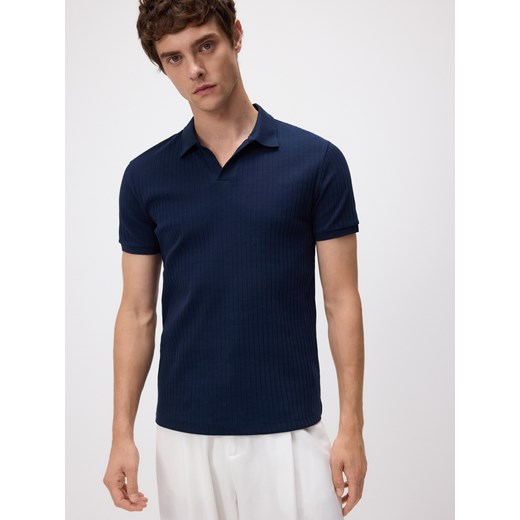 Reserved - Koszulka polo slim - granatowy Reserved L okazyjna cena Reserved