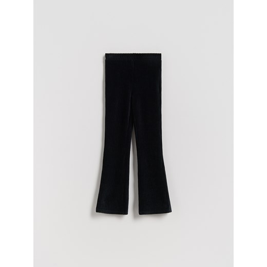 Reserved - Prążkowane legginsy flared - czarny ze sklepu Reserved w kategorii Spodnie dziewczęce - zdjęcie 186286747