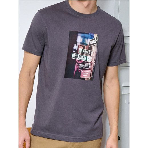 Sinsay - Koszulka z krótkim rękawem - niebieski ze sklepu Sinsay w kategorii T-shirty męskie - zdjęcie 186287319