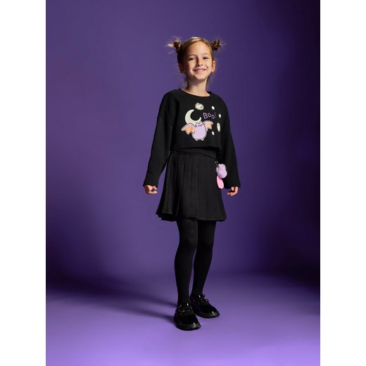 Reserved - Plisowana spódnica z breloczkiem Pusheen - czarny ze sklepu Reserved w kategorii Spódnice dziewczęce - zdjęcie 186287777