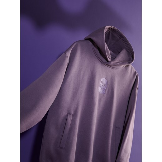 Reserved - Bawełniana bluza z kapturem - fioletowy ze sklepu Reserved w kategorii Bluzy chłopięce - zdjęcie 186287957