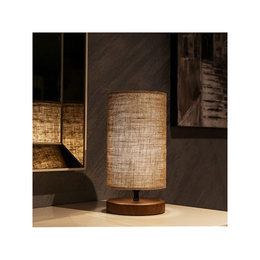 ABERTO DESIGN Lampa stołowa w kolorze brązowo-beżowym - wys. 45 x Ø 25 cm ze sklepu Limango Polska w kategorii Oświetlenie - zdjęcie 186289236