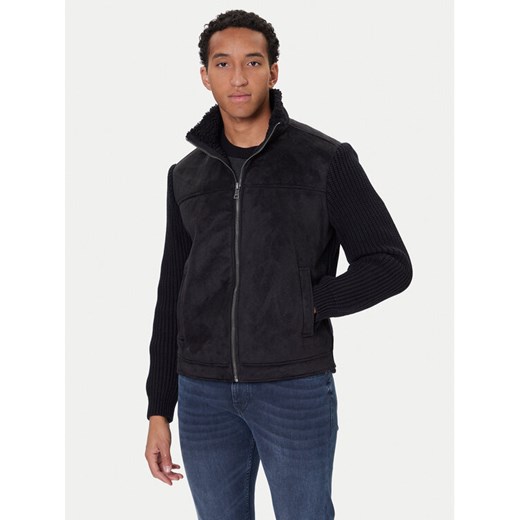 Guess Kurtka z imitacji skóry M5BR79 Z5570 Czarny Regular Fit ze sklepu MODIVO w kategorii Kurtki męskie - zdjęcie 186290897