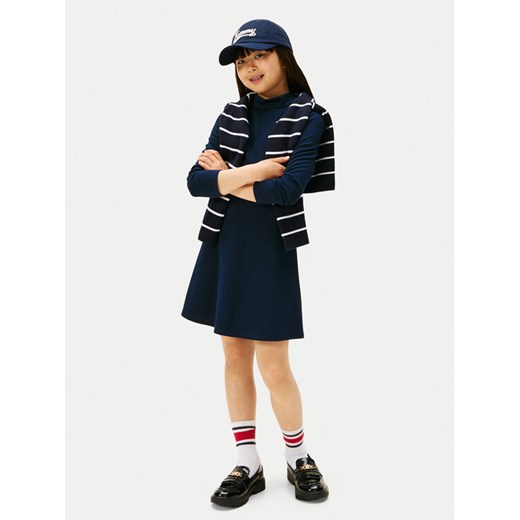 Tommy Hilfiger Sukienka codzienna Essential Skater KG0KG08790 D Granatowy Regular Fit ze sklepu MODIVO w kategorii Sukienki dziewczęce - zdjęcie 186290935