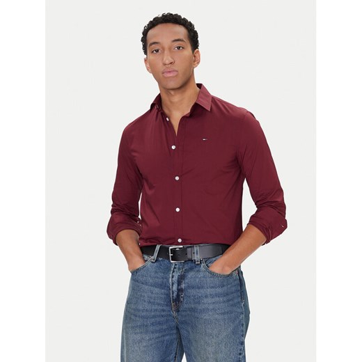 Tommy Jeans Koszula Original DM0DM04405 Czerwony Slim Fit ze sklepu MODIVO w kategorii Koszule męskie - zdjęcie 186290959