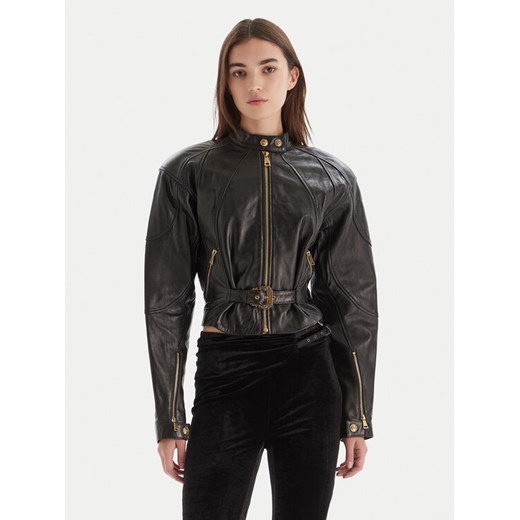 Versace Jeans Couture Kurtka skórzana 79HAVP03 CP021 Czarny Regular Fit ze sklepu MODIVO w kategorii Kurtki damskie - zdjęcie 186291027