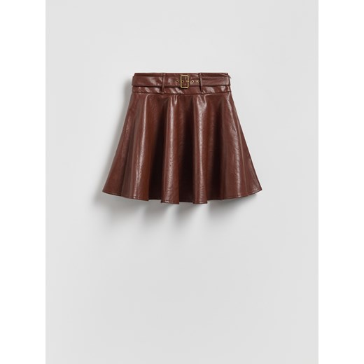Reserved - Spódnica mini z paskiem - brązowy ze sklepu Reserved w kategorii Spódnice - zdjęcie 186292307