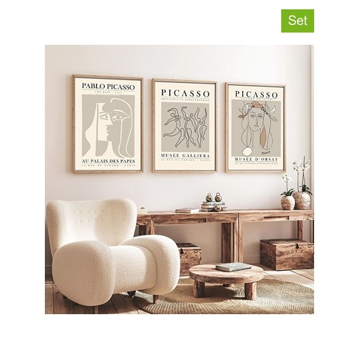 ABERTO DESIGN Druki artystyczne (3 szt.) w ramce ze sklepu Limango Polska w kategorii Obrazy - zdjęcie 186292619