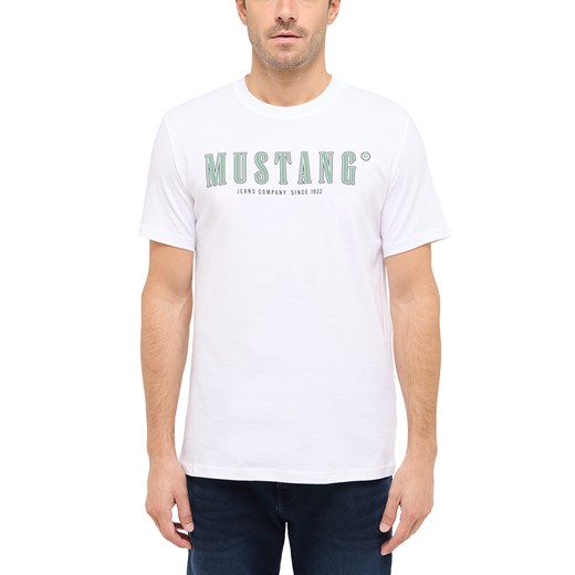 Męski T-Shirt Mustang Style Austin Bright White 1016281 2007 ze sklepu YouNeedit.pl w kategorii T-shirty męskie - zdjęcie 186293409