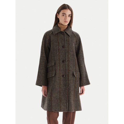 Weekend Max Mara Płaszcz wełniany Pitone 2525016112 Brązowy Regular Fit ze sklepu MODIVO w kategorii Płaszcze damskie - zdjęcie 186294777