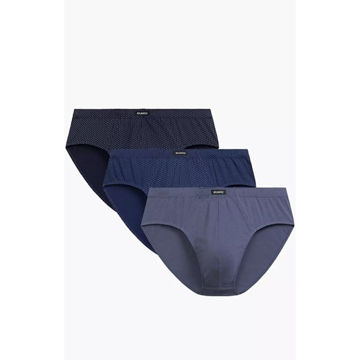3-pack slipy męskie Classic 3MP-202-COB/DEN/NIEC, Kolor granatowo-niebieski, Rozmiar M, ATLANTIC ze sklepu Primodo w kategorii Majtki męskie - zdjęcie 186295359