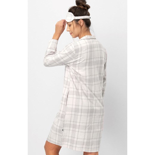 Rozpinana koszula nocna LND 401, Kolor jasnoróżowo-szary, Rozmiar S, Key ze sklepu Primodo w kategorii Koszule nocne - zdjęcie 186295477