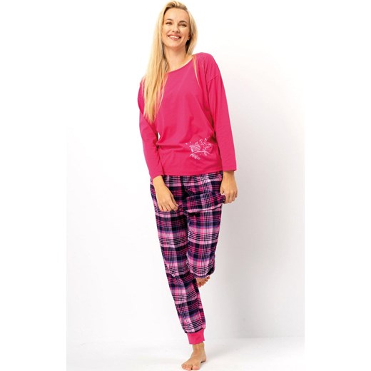 Dwuczęściowa piżama damska LNS 491, Kolor fuksja-wzór, Rozmiar S, Key ze sklepu Primodo w kategorii Piżamy damskie - zdjęcie 186295526