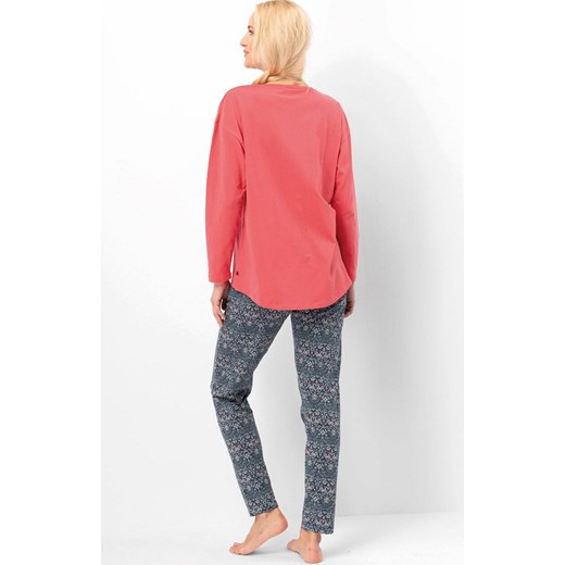 Długa piżama damska Etno LNS 703, Kolor granatowo-czerwony, Rozmiar S, Key ze sklepu Primodo w kategorii Piżamy damskie - zdjęcie 186295549