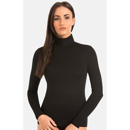 Golf damski z wiskozy z długim rękawem czarny Evelyn 179252, Kolor czarny, Rozmiar L, Teyli ze sklepu Primodo w kategorii Body damskie - zdjęcie 186295735