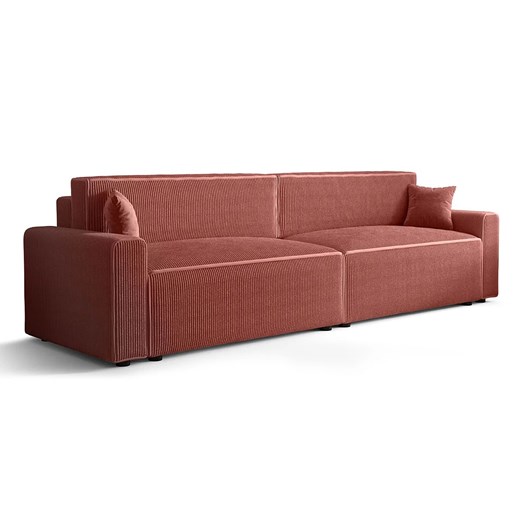 Łososiowa sofa rozkładana z pojemnikiem na pościel L0-L28 ze sklepu Edinos.pl w kategorii Sofy i kanapy - zdjęcie 186296385