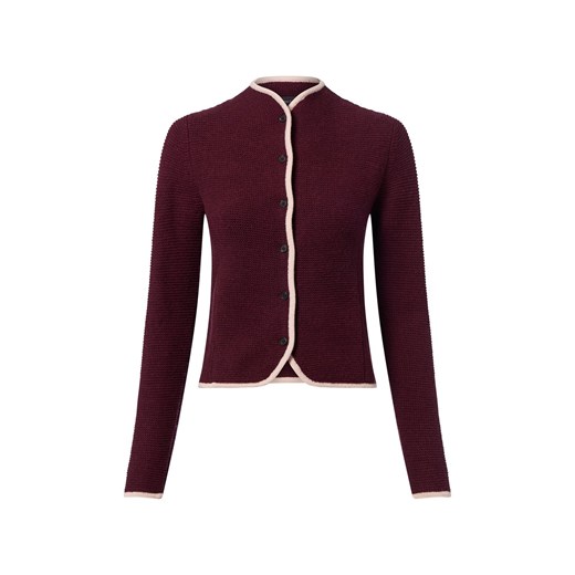 Franco Callegari Wełniany kardigan damski Kobiety Wełna bordowy jednolity ze sklepu vangraaf w kategorii Swetry damskie - zdjęcie 186299547
