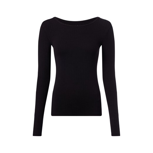 Marie Lund Damska koszulka z długim rękawem Kobiety wiskoza czarny jednolity ze sklepu vangraaf w kategorii Bluzki damskie - zdjęcie 186299555