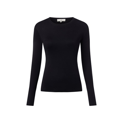IPURI Damska koszulka z długim rękawem Kobiety Bawełna czarny jednolity ze sklepu vangraaf w kategorii Bluzki damskie - zdjęcie 186299565