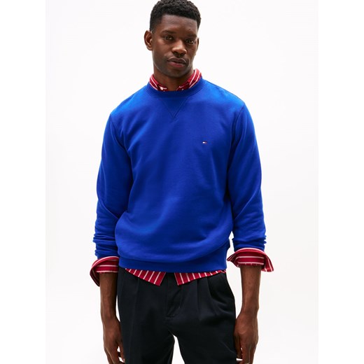Tommy Hilfiger Bluza męska Mężczyźni Materiał dresowy błękit królewski jednolity ze sklepu vangraaf w kategorii Bluzy męskie - zdjęcie 186299569