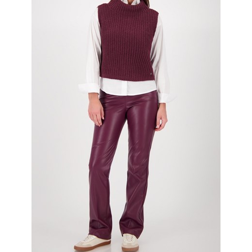 Monari Sweter damski Kobiety dzianina grubo tkana bordowy jednolity ze sklepu vangraaf w kategorii Kamizelki damskie - zdjęcie 186299577