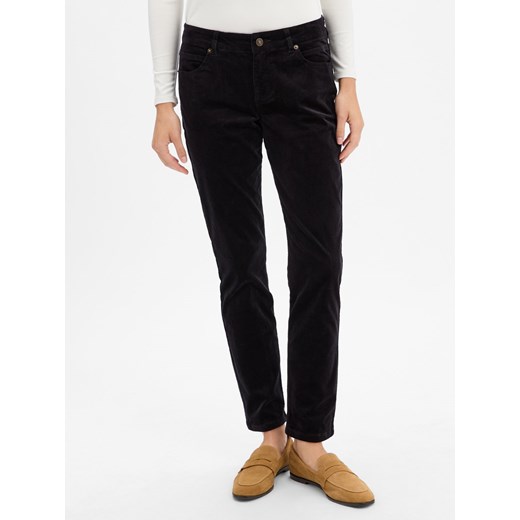 Franco Callegari Damskie spodnie sztruksowe Kobiety Bawełna czarny jednolity ze sklepu vangraaf w kategorii Spodnie męskie - zdjęcie 186299587