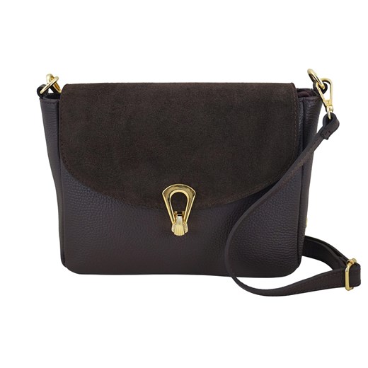 Torebka Barberinis ze złotym zapięciem - Brązowa ciemna ze sklepu butyolivier w kategorii Listonoszki - zdjęcie 186301977