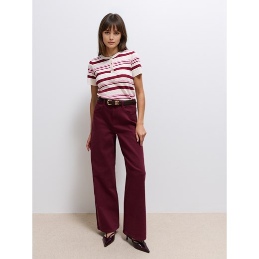 Mohito - Jeansy wide leg - mahoń ze sklepu Mohito w kategorii Jeansy damskie - zdjęcie 186302266