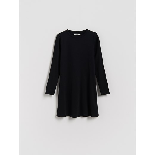 Reserved - Prążkowana sukienka - czarny ze sklepu Reserved w kategorii Sukienki dziewczęce - zdjęcie 186302606