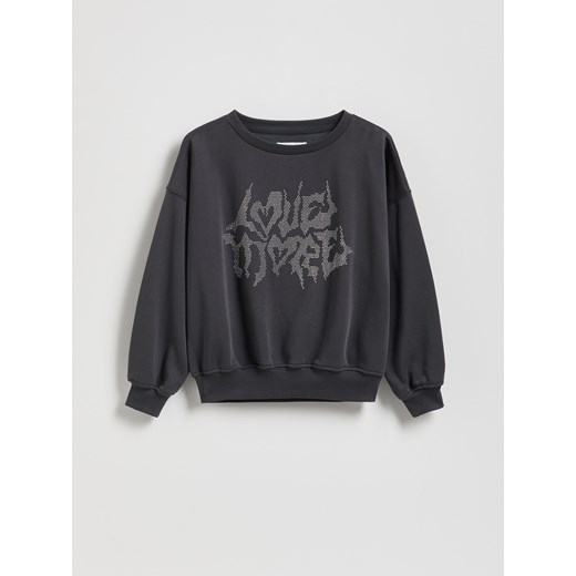 Reserved - Bluza z aplikacją - ciemnoszary ze sklepu Reserved w kategorii Bluzy dziewczęce - zdjęcie 186302616