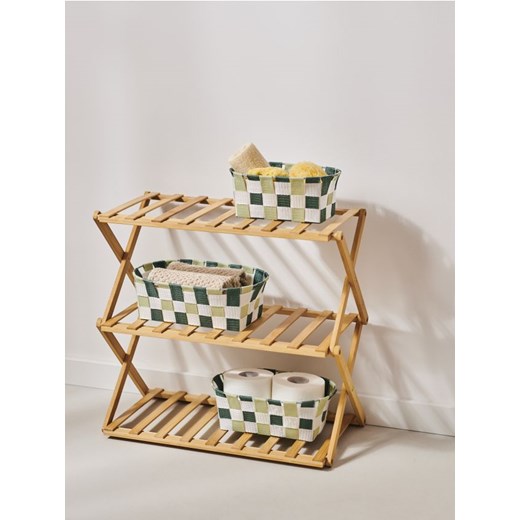 Sinsay - Bambusowa półka trzypoziomowa - beżowy ze sklepu Sinsay w kategorii Półki - zdjęcie 186303988