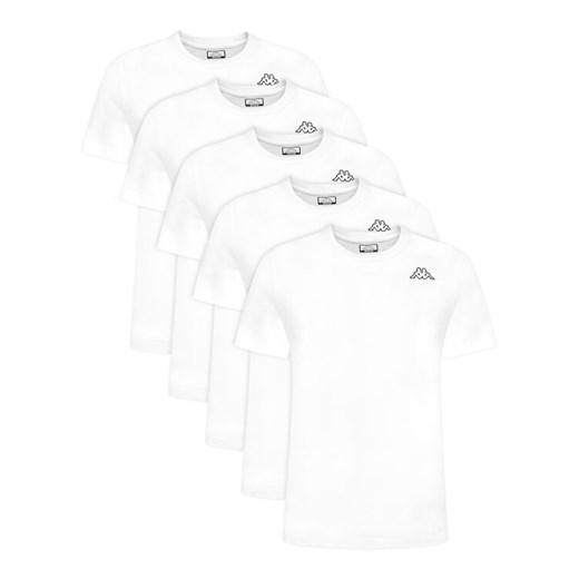 Kappa Komplet 5 t-shirtów Logo Myrto 322563W Biały Regular Fit ze sklepu MODIVO w kategorii T-shirty męskie - zdjęcie 186304395