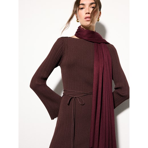 Mohito - Bordowy szalik z wiskozy - kasztanowy ze sklepu Mohito w kategorii Szaliki i chusty damskie - zdjęcie 186305209